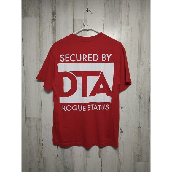 Vtg Rogue Status Shirt Mens Medium Red Short Sleeve DTA Skate - Picture 1 of 7